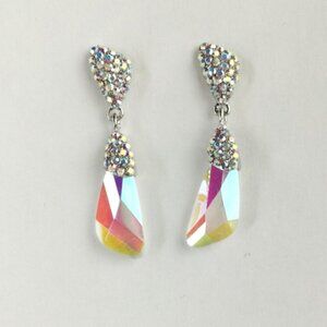 Swarovski a/b crystal drop earrings prom wedding 🆕